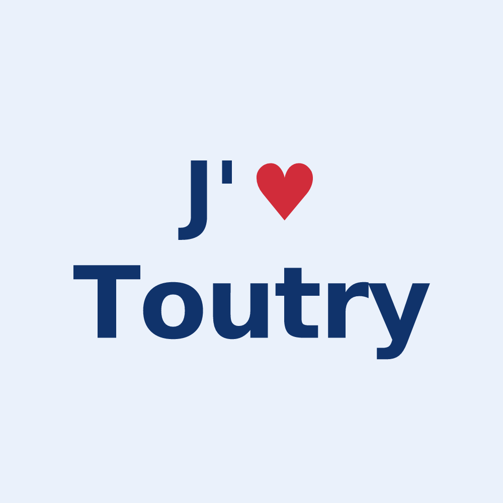 Sticker personnalisé Toutry — design J'aime Toutry
