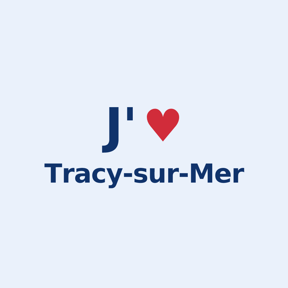 Sticker personnalisé Tracy-sur-Mer — design J'aime Tracy-sur-Mer