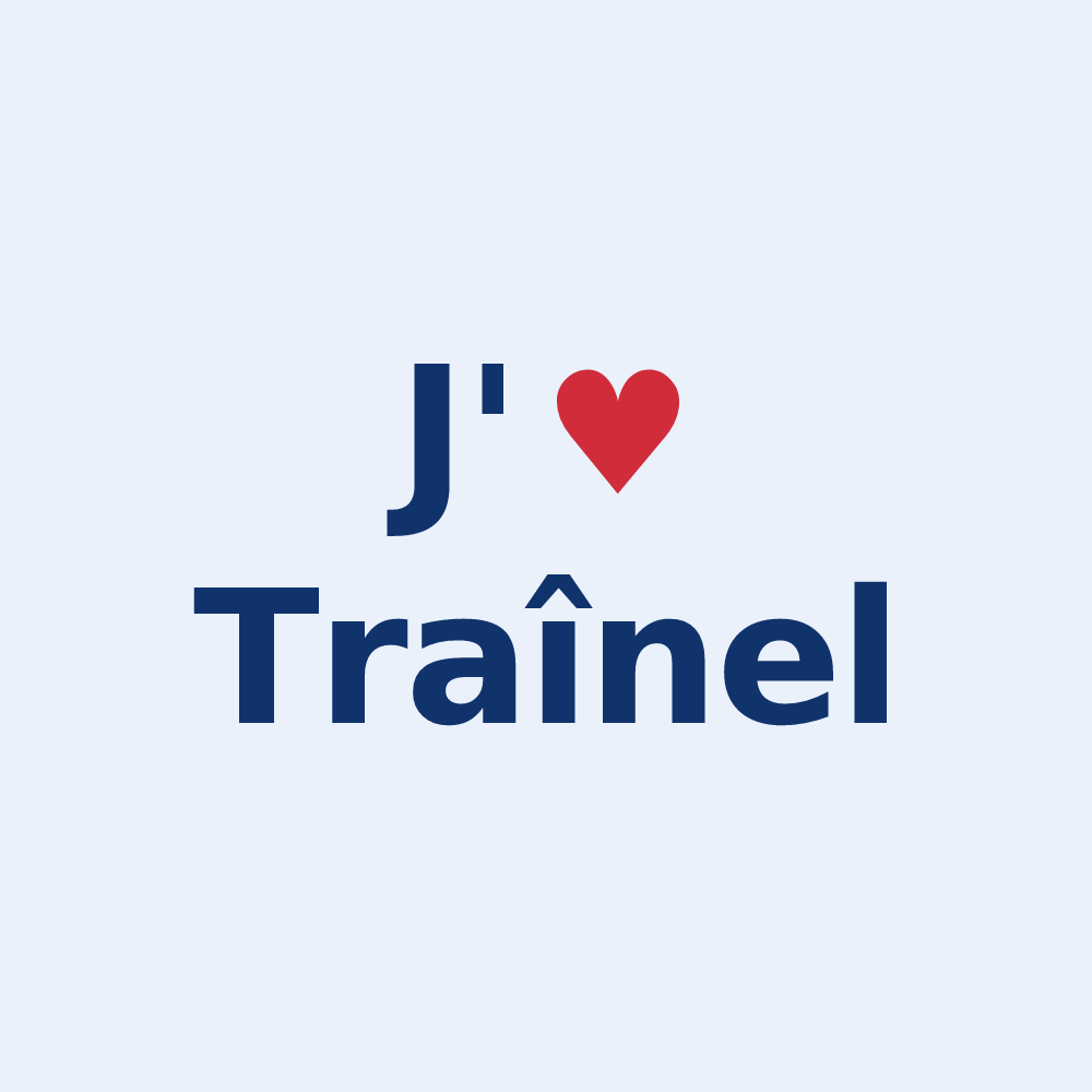 Sticker personnalisé Traînel — design J'aime Traînel