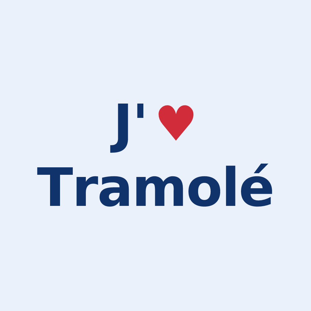 Sticker personnalisé Tramolé — design « J'aime Tramolé » imprimé sur le sticker