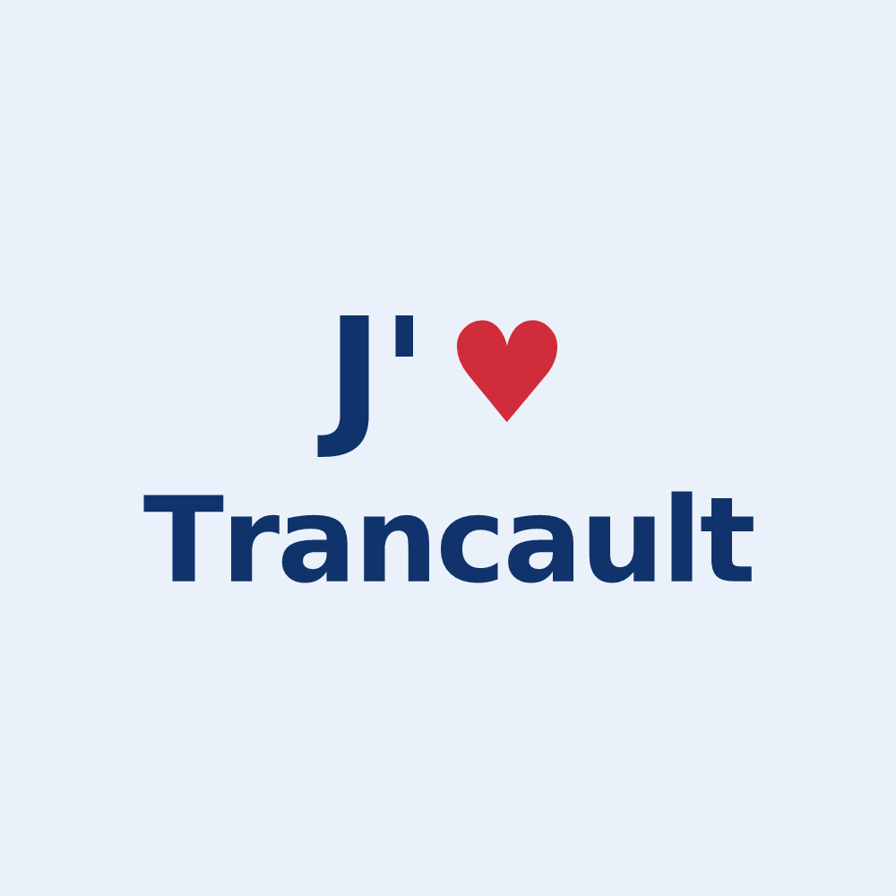 Sticker personnalisé Trancault — design J'aime Trancault