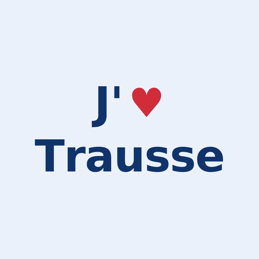 Sticker personnalisé Trausse — design J'aime Trausse
