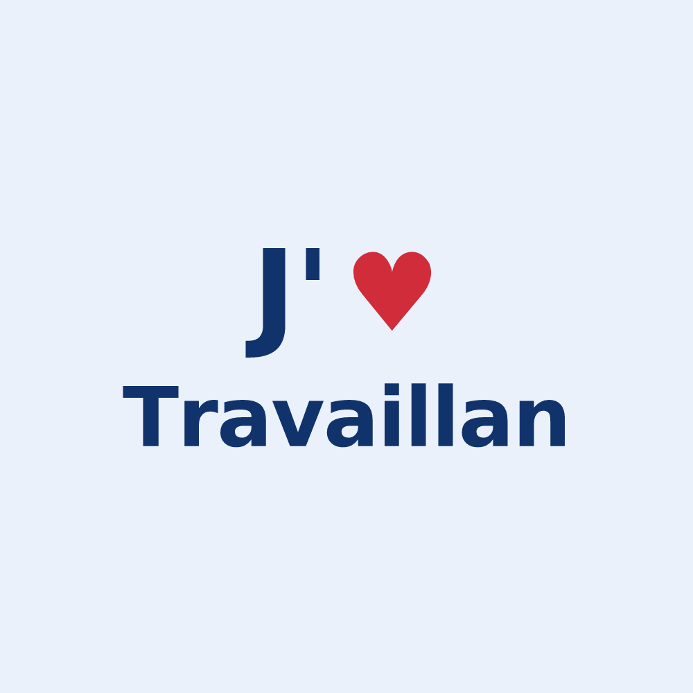 Sticker personnalisé Travaillan — design J'aime Travaillan