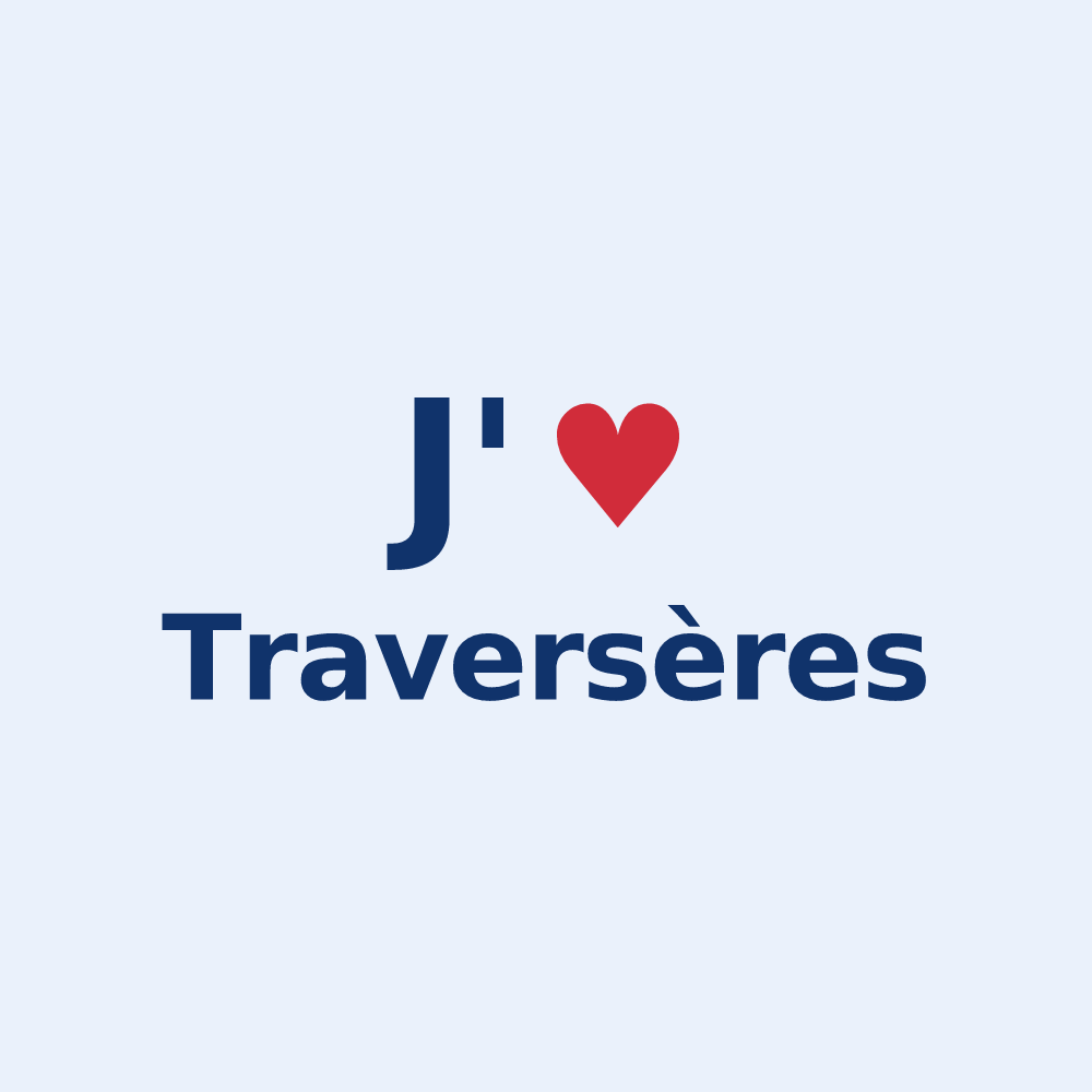 Sticker personnalisé Traversères — design J'aime Traversères