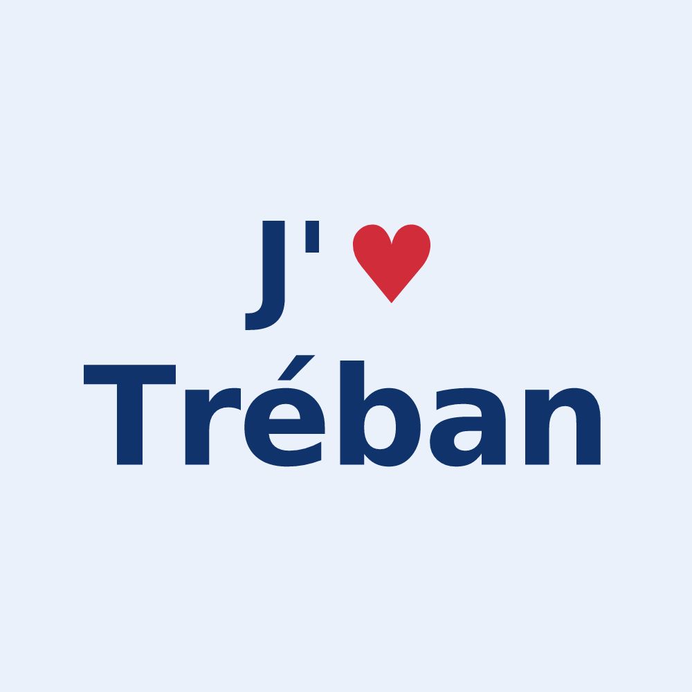 Sticker personnalisé Tréban — design J'aime Tréban