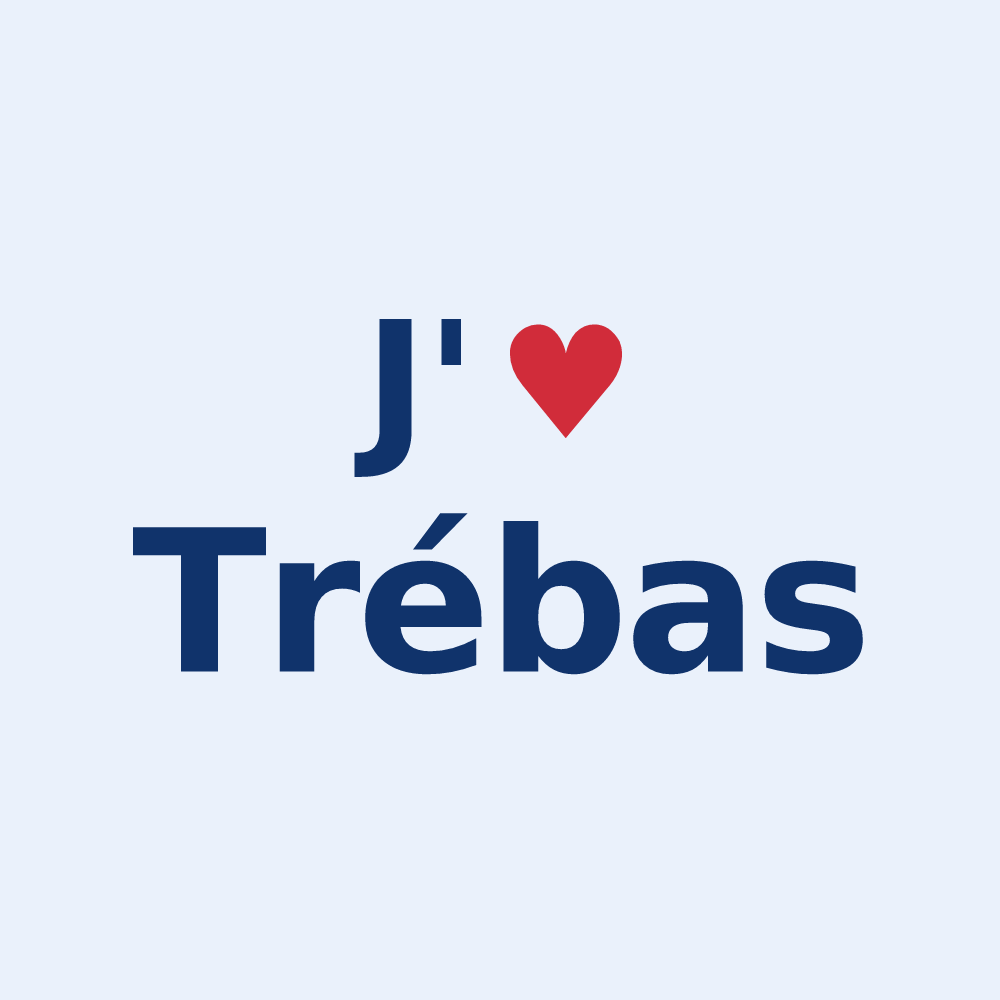 Sticker personnalisé Trébas — design J'aime Trébas