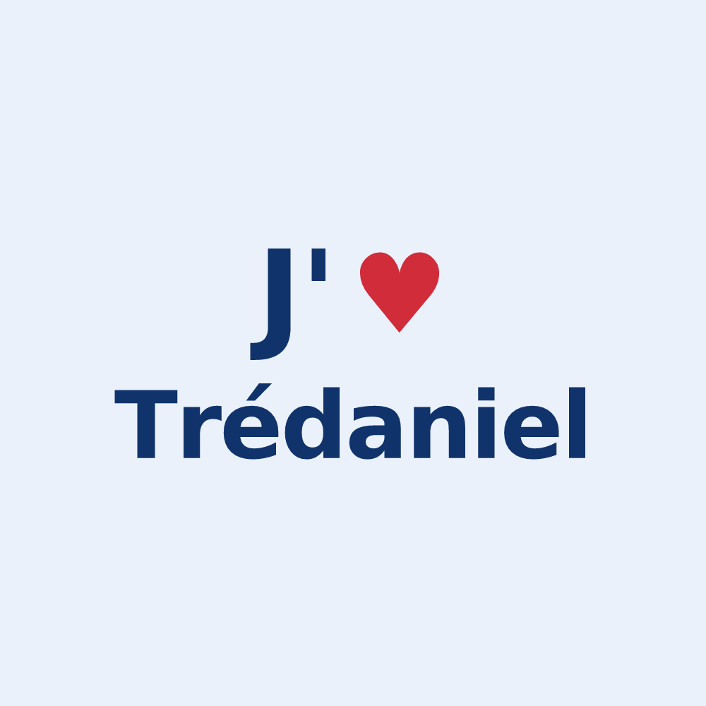 Sticker personnalisé Trédaniel — design J'aime Trédaniel