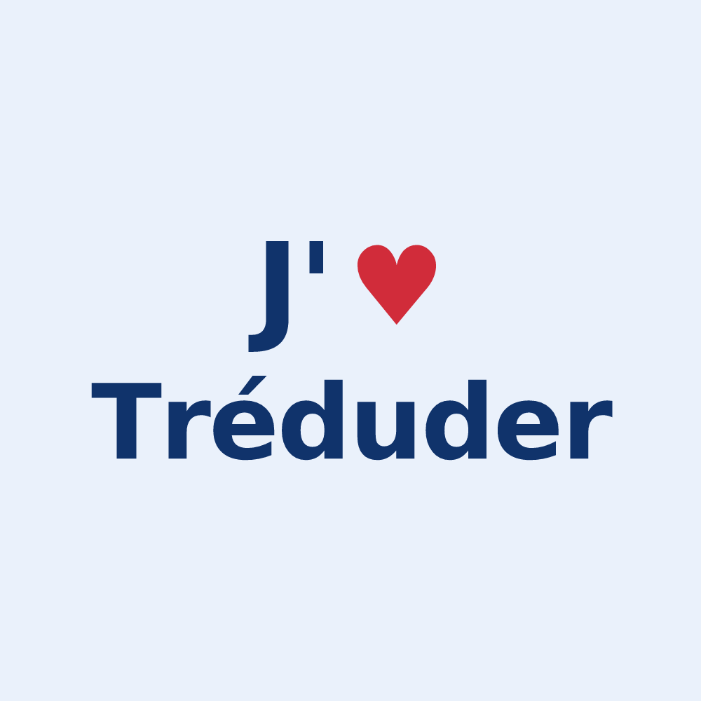 Sticker personnalisé Tréduder — design J'aime Tréduder