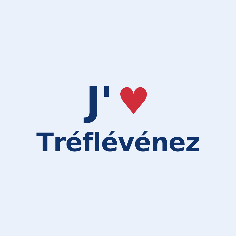 Sticker personnalisé Tréflévénez — design « J'aime Tréflévénez » imprimé sur le sticker