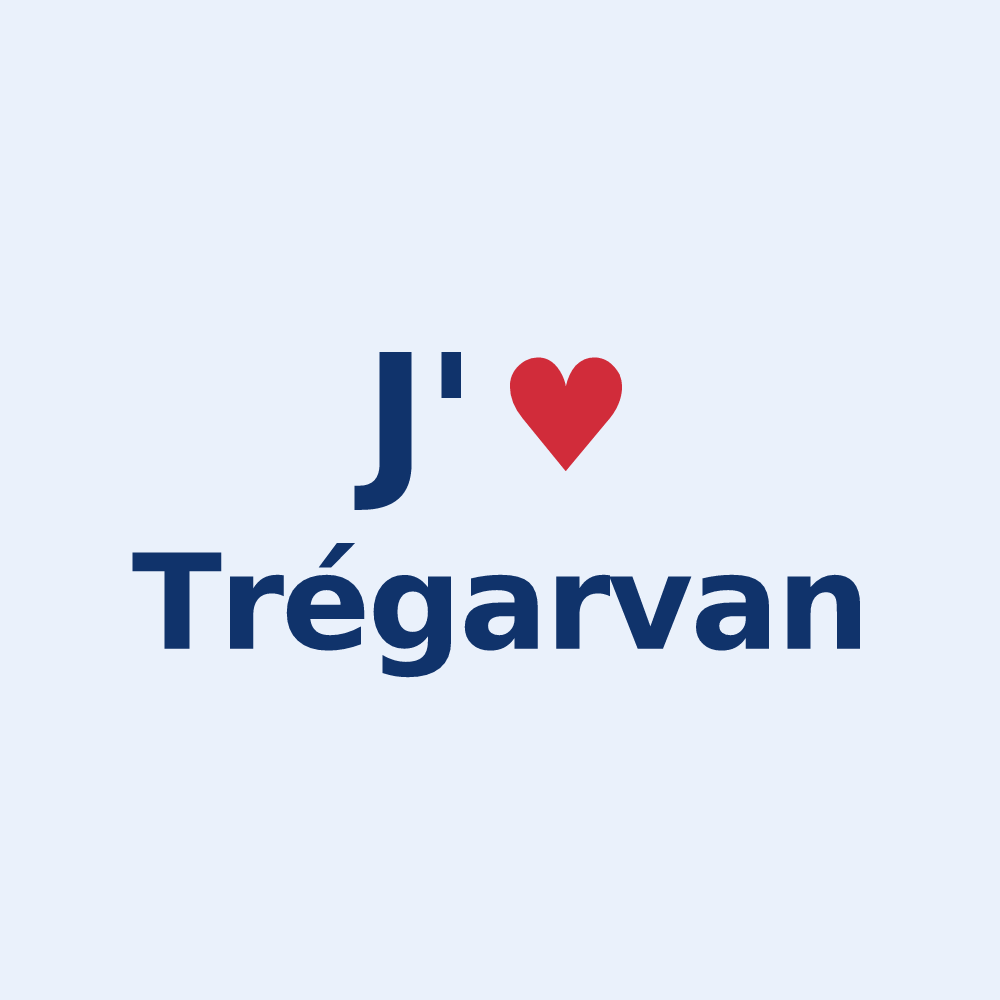 Sticker personnalisé Trégarvan — design J'aime Trégarvan