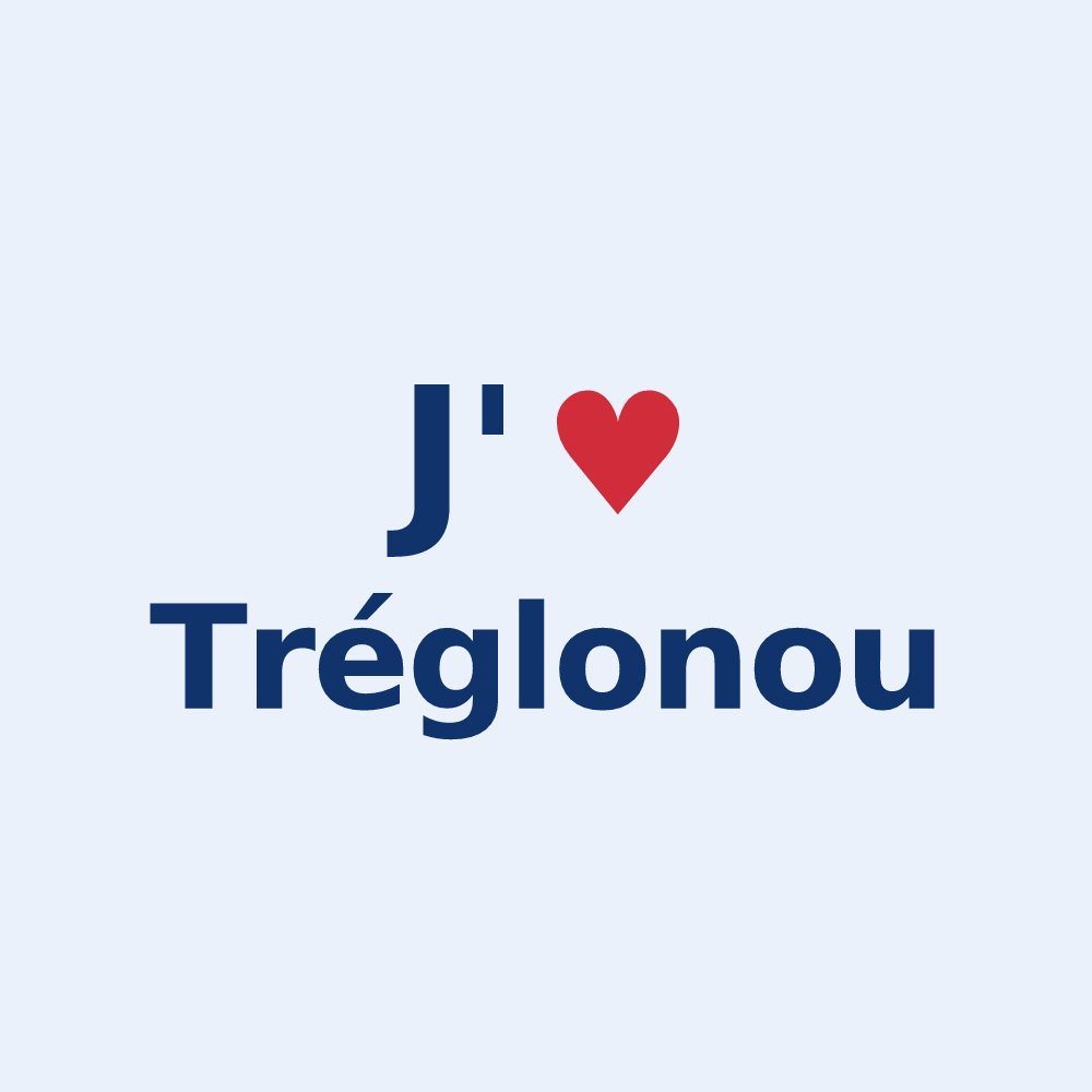 Sticker personnalisé Tréglonou — design J'aime Tréglonou