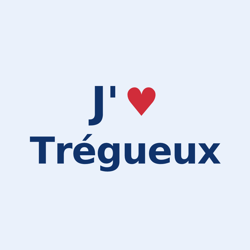 Sticker personnalisé Trégueux — design J'aime Trégueux