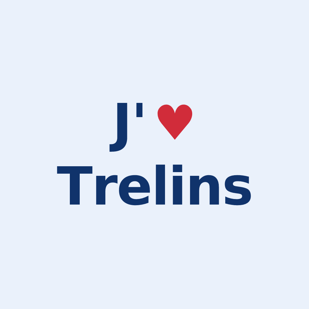 Sticker personnalisé Trelins — design J'aime Trelins