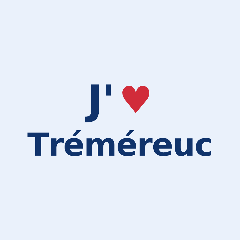 Sticker personnalisé Tréméreuc — design J'aime Tréméreuc