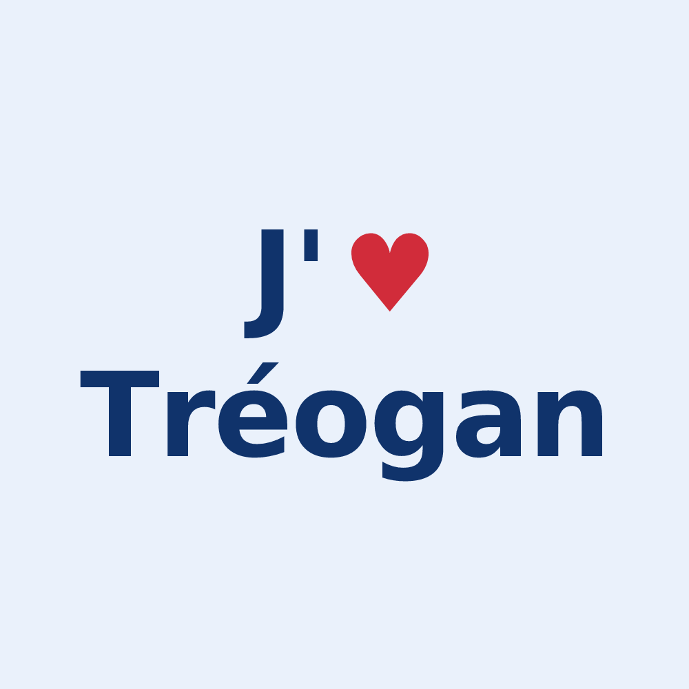 Sticker personnalisé Tréogan — design J'aime Tréogan