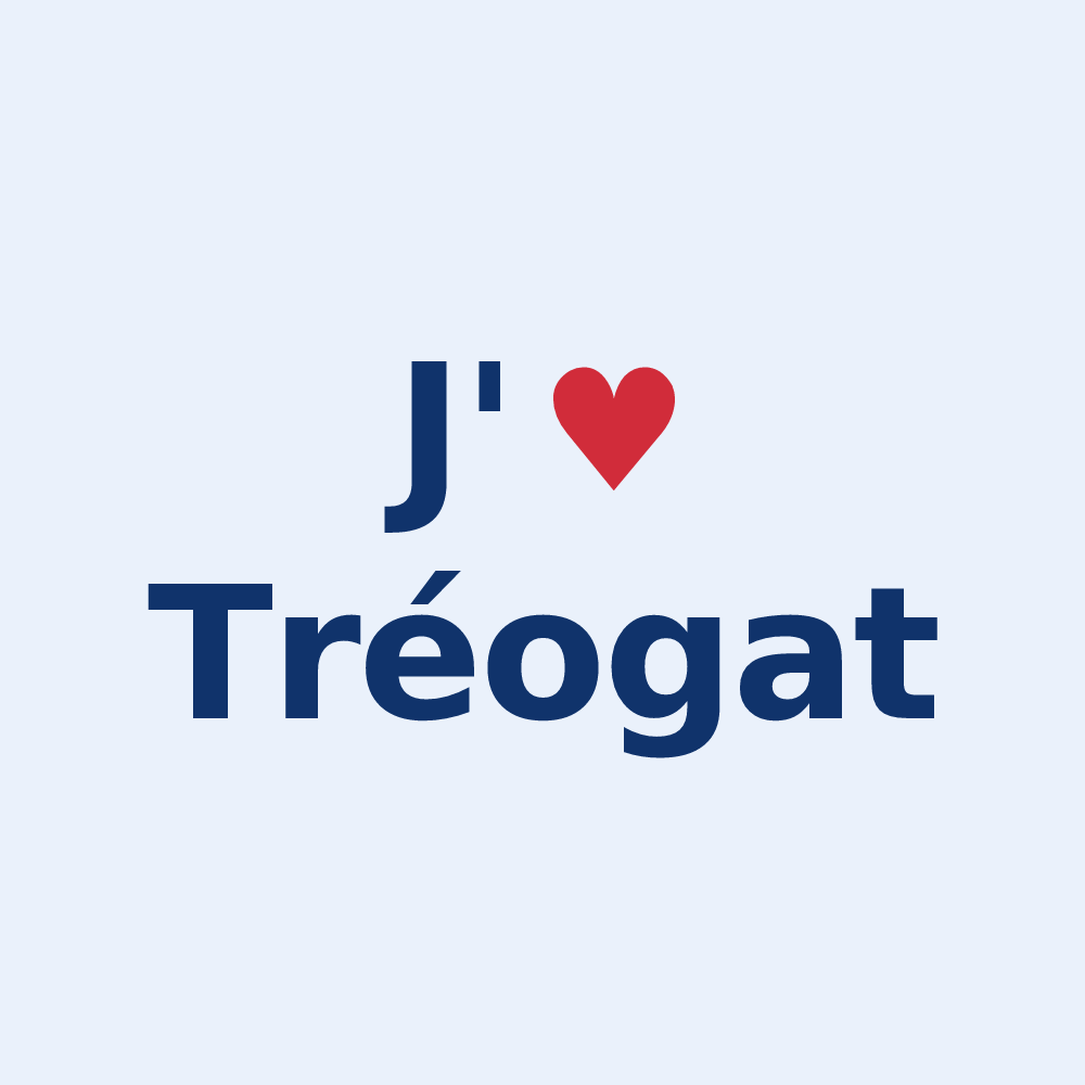 Sticker personnalisé Tréogat — design « J'aime Tréogat » imprimé sur le sticker