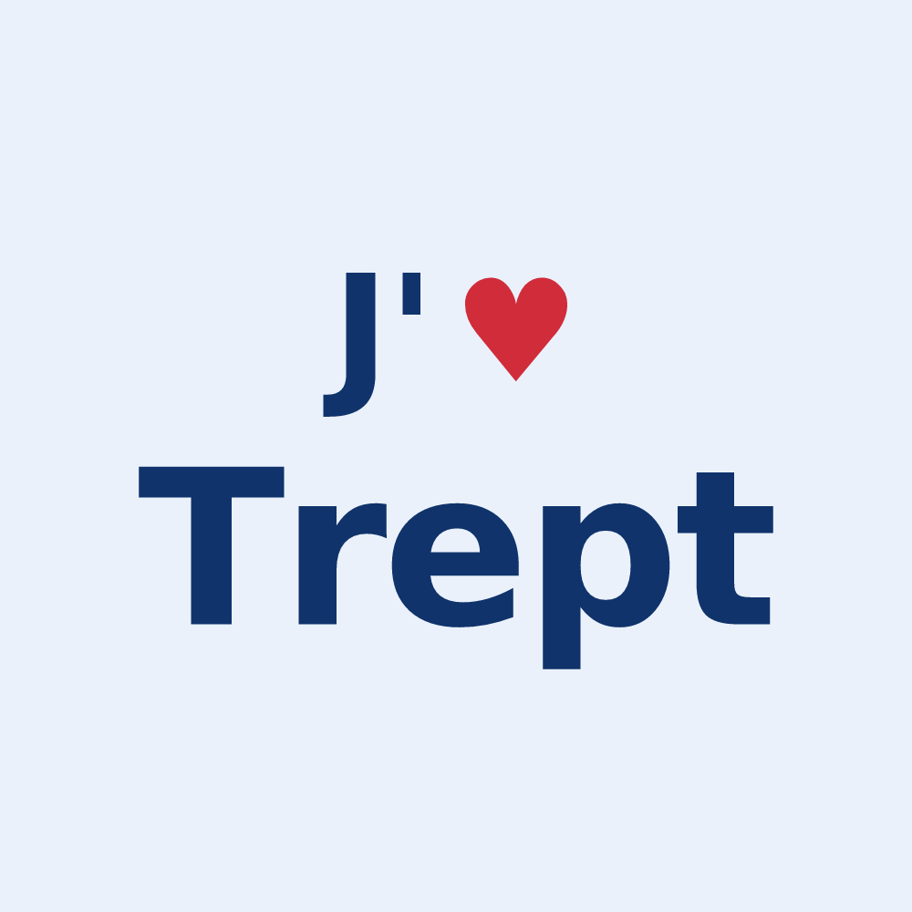 Sticker personnalisé Trept — design J'aime Trept