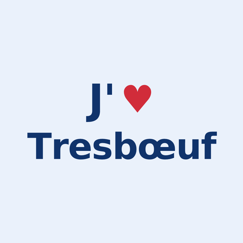 Sticker personnalisé Tresbœuf — design J'aime Tresbœuf