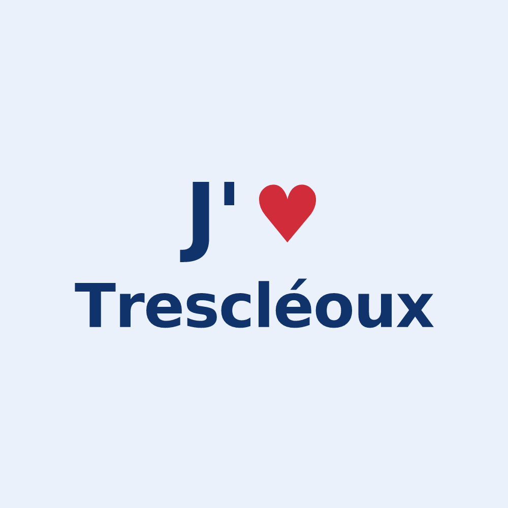 Sticker personnalisé Trescléoux — design J'aime Trescléoux