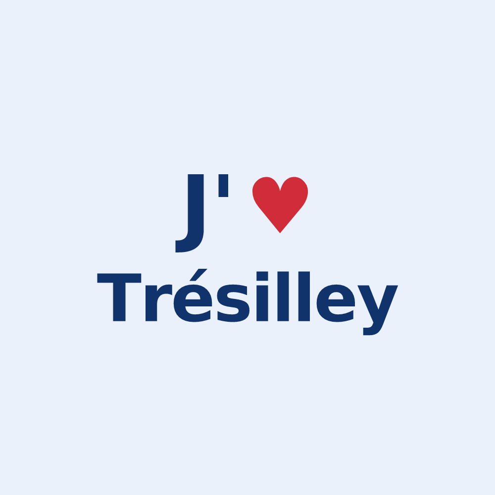Sticker personnalisé Trésilley — design J'aime Trésilley