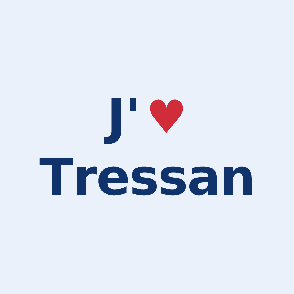 Sticker personnalisé Tressan — design J'aime Tressan