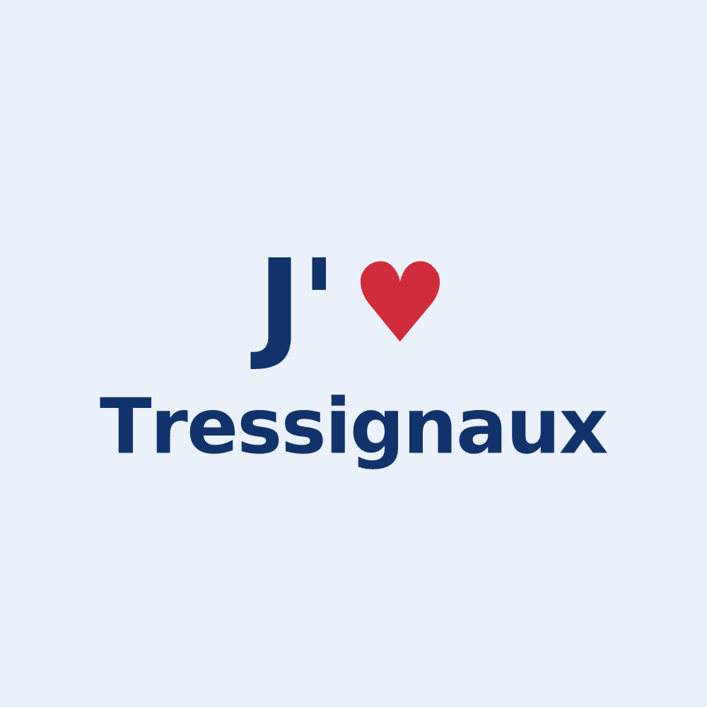 Sticker personnalisé Tressignaux — design J'aime Tressignaux