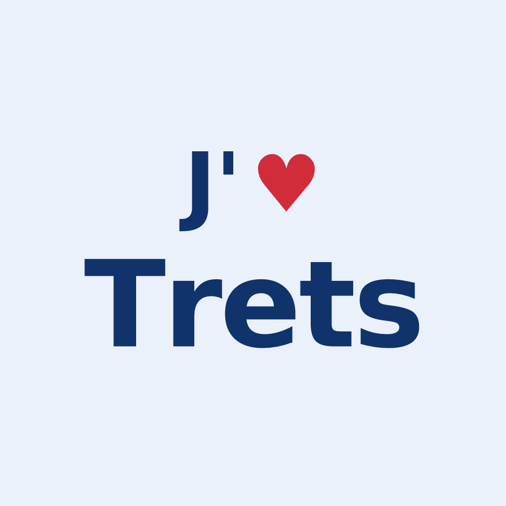 Sticker personnalisé Trets — design « J'aime Trets » imprimé sur le sticker