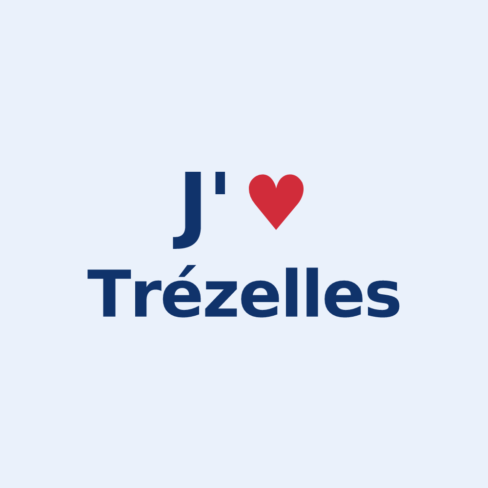 Sticker personnalisé Trézelles — design « J'aime Trézelles » imprimé sur le sticker