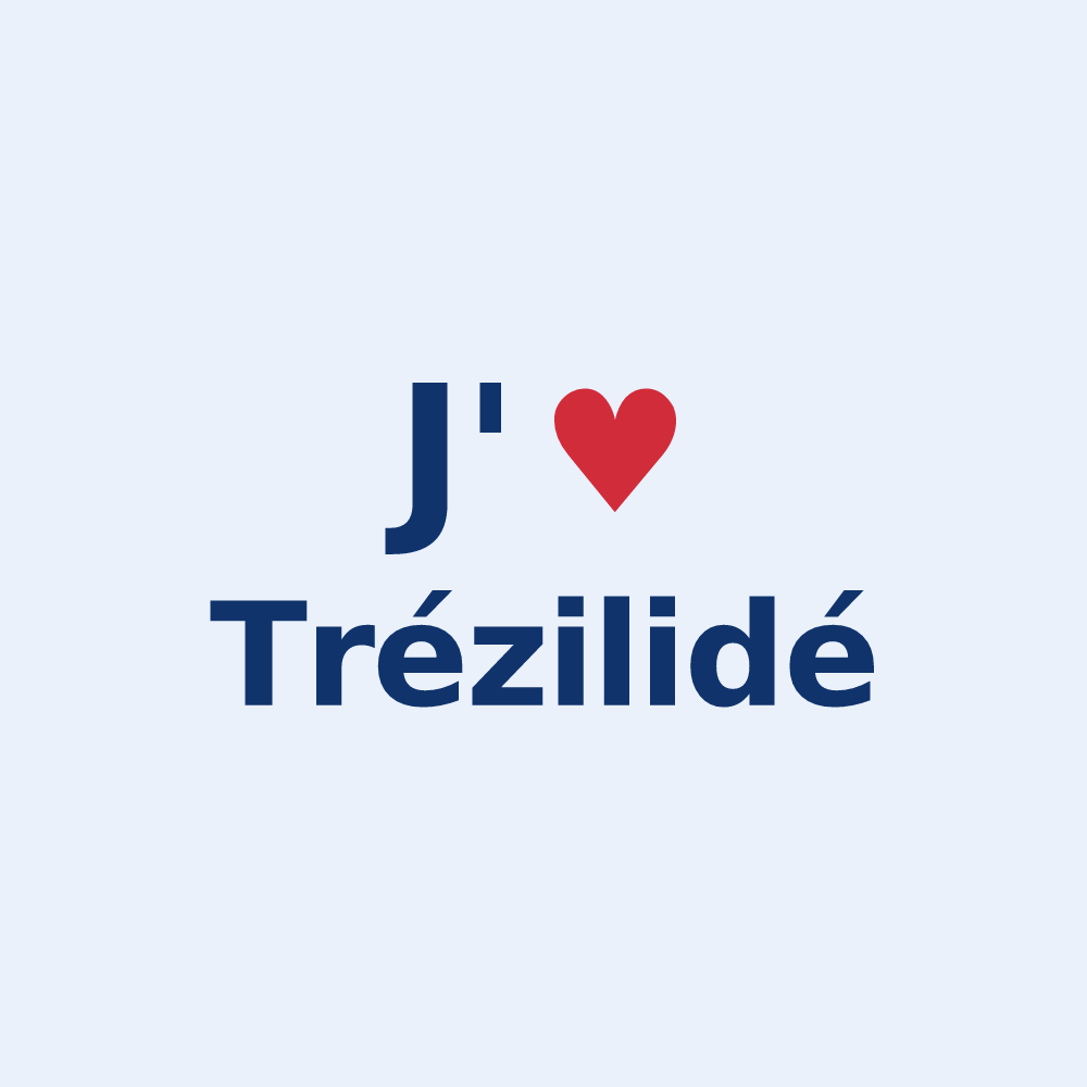 Sticker personnalisé Trézilidé — design J'aime Trézilidé