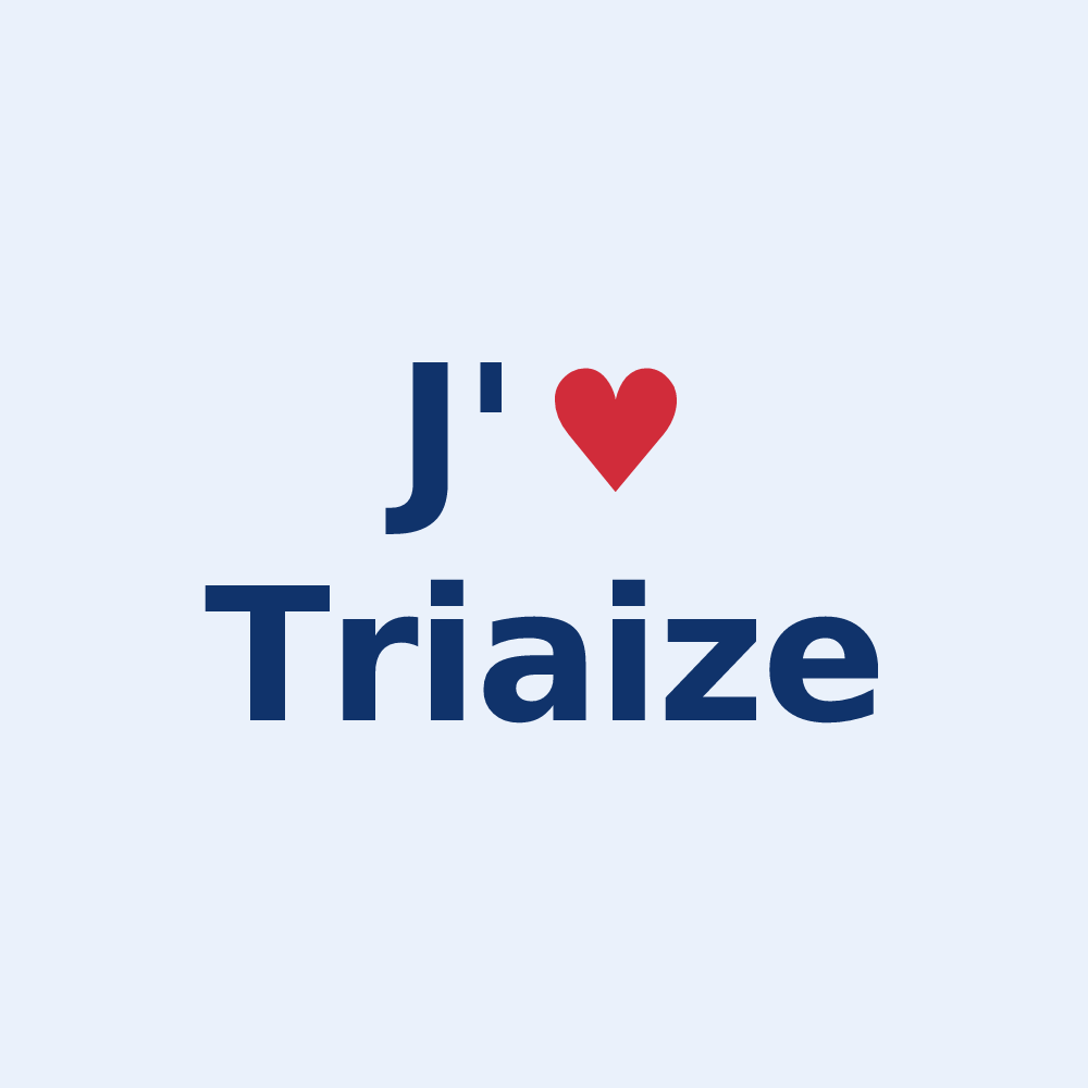 Sticker personnalisé Triaize — design J'aime Triaize