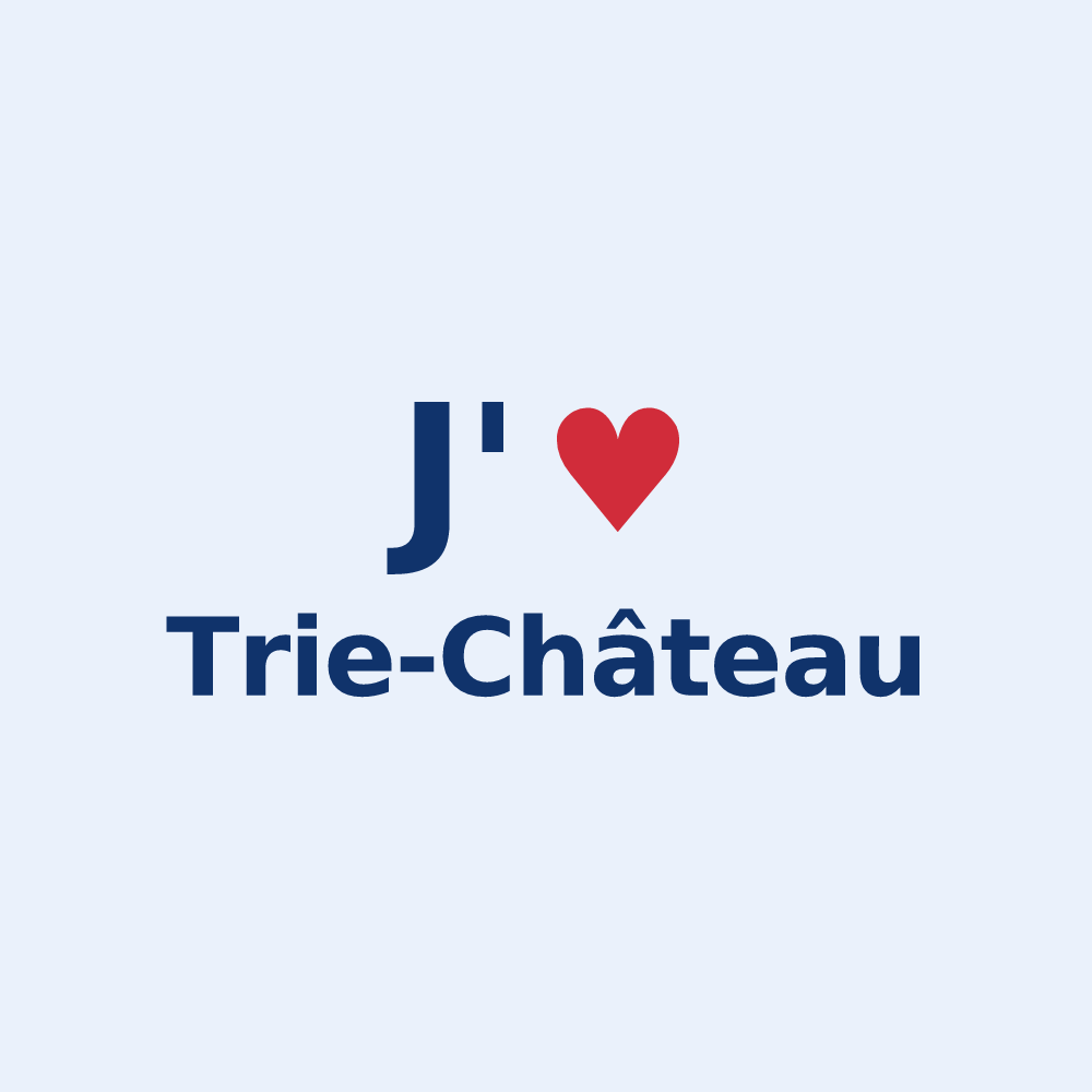 Sticker personnalisé Trie-Château — design J'aime Trie-Château
