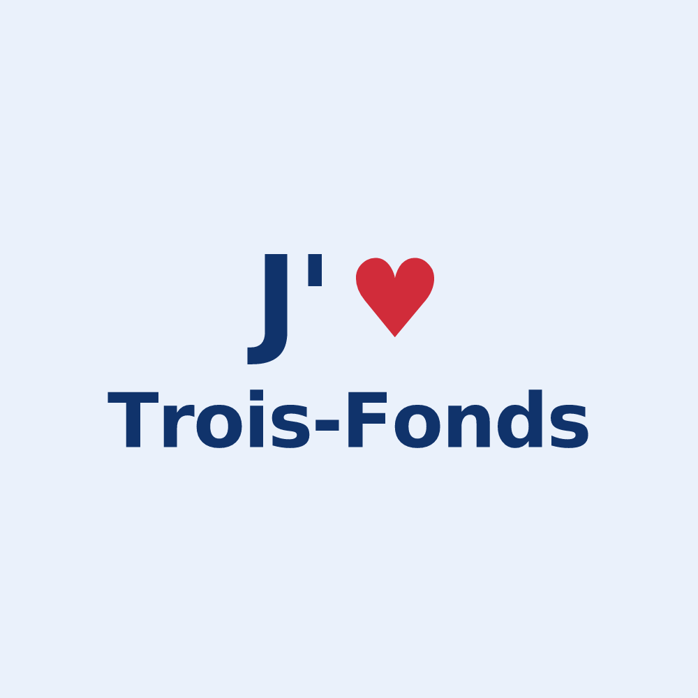 Sticker personnalisé Trois-Fonds — design J'aime Trois-Fonds