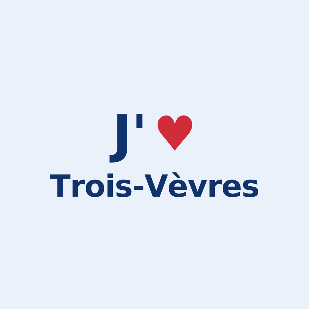 Sticker personnalisé Trois-Vèvres — design J'aime Trois-Vèvres