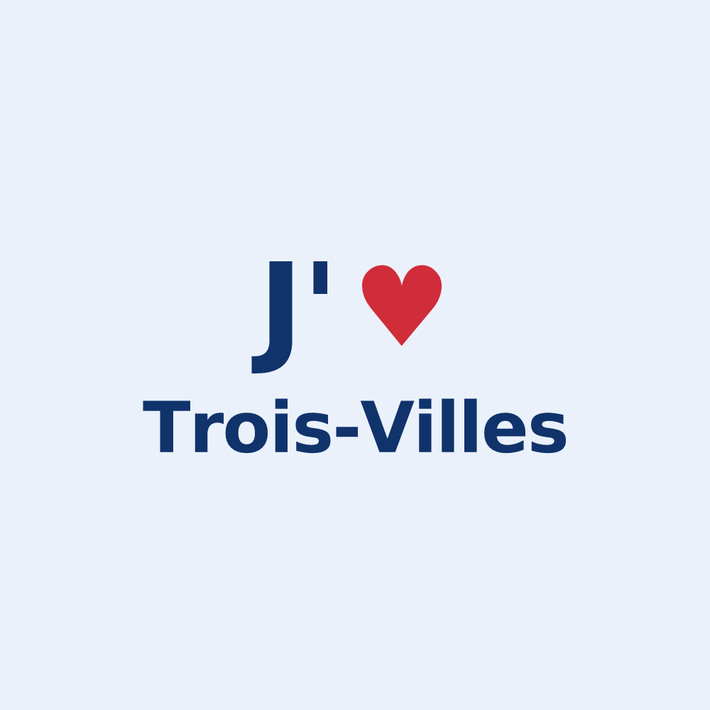 Sticker personnalisé Trois-Villes — design J'aime Trois-Villes