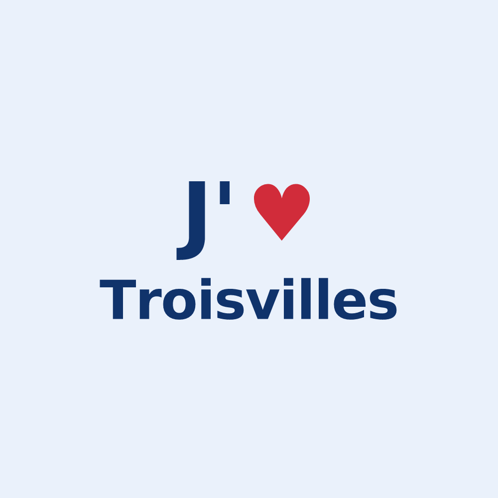 Sticker personnalisé Troisvilles — design J'aime Troisvilles