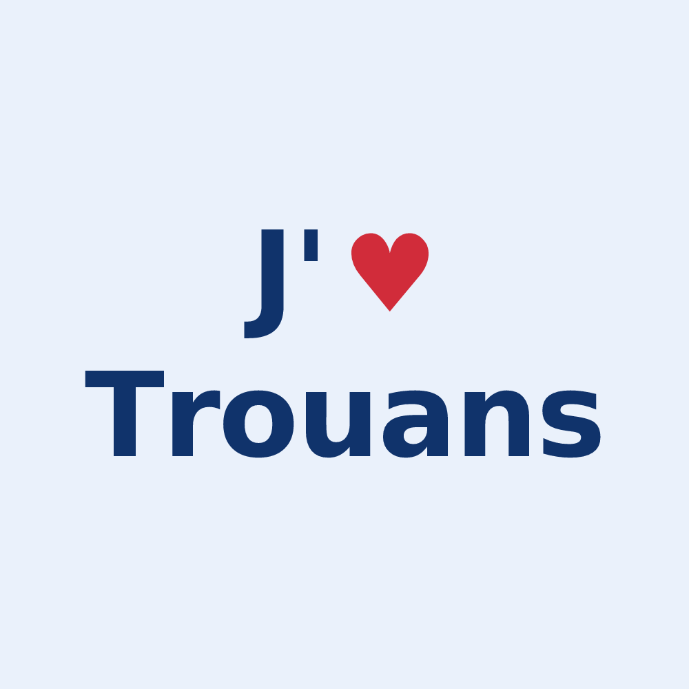 Sticker personnalisé Trouans — design J'aime Trouans