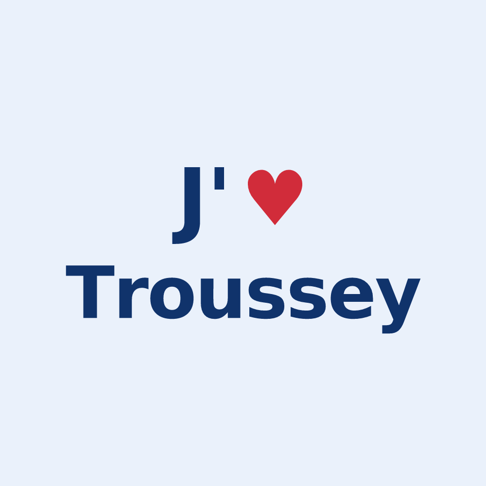 Sticker personnalisé Troussey — design J'aime Troussey