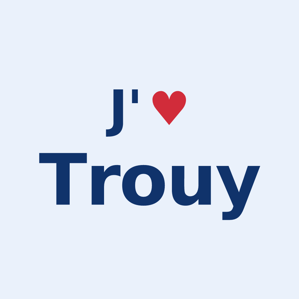 Sticker personnalisé Trouy — design J'aime Trouy