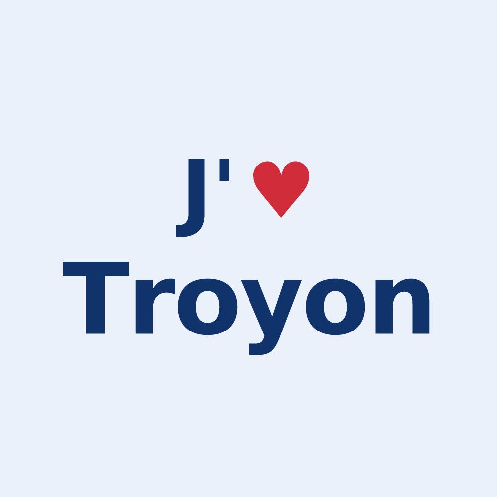 Sticker personnalisé Troyon — design J'aime Troyon
