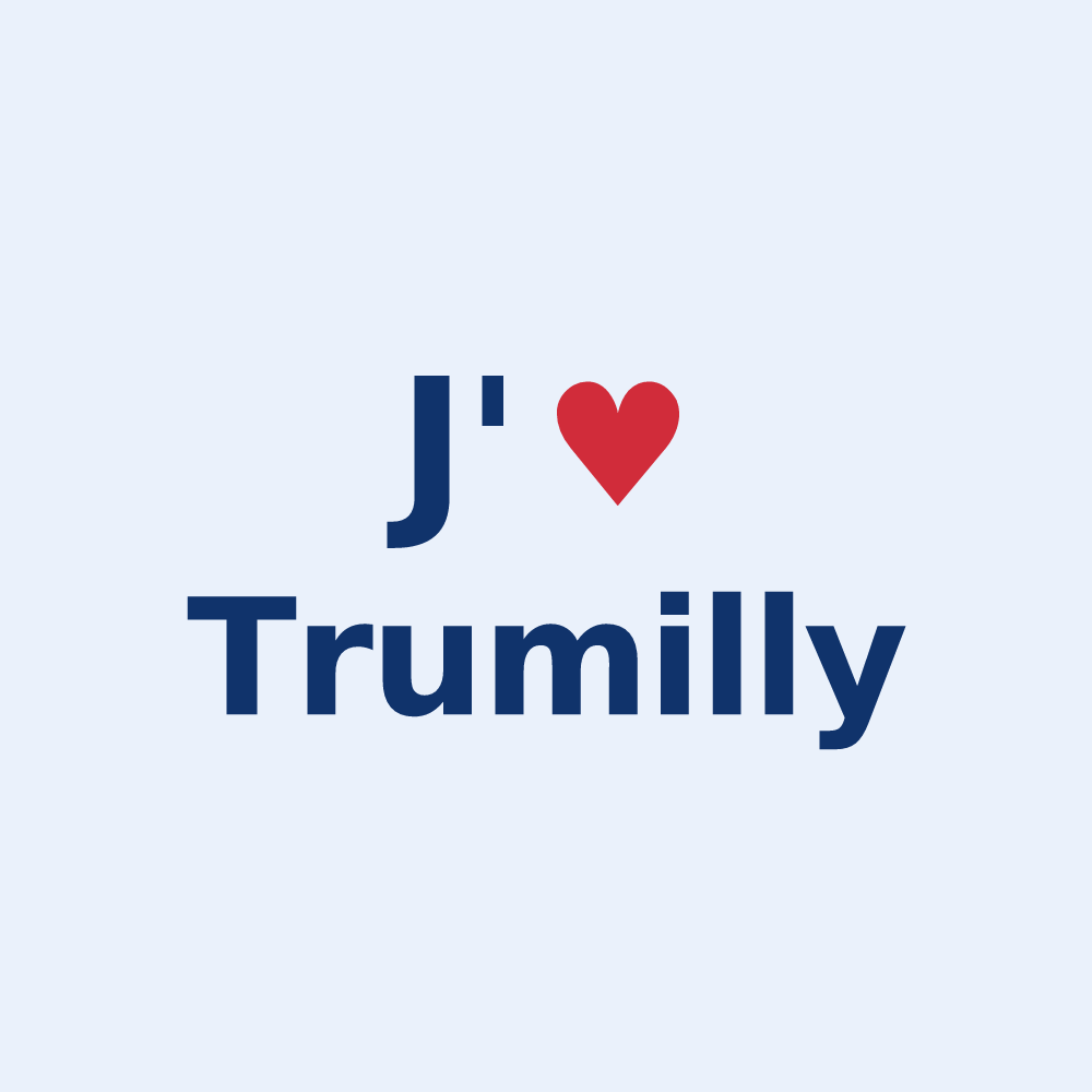 Sticker personnalisé Trumilly — design J'aime Trumilly
