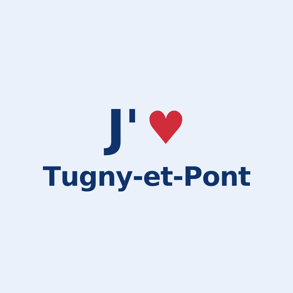 Sticker personnalisé Tugny-et-Pont — design J'aime Tugny-et-Pont