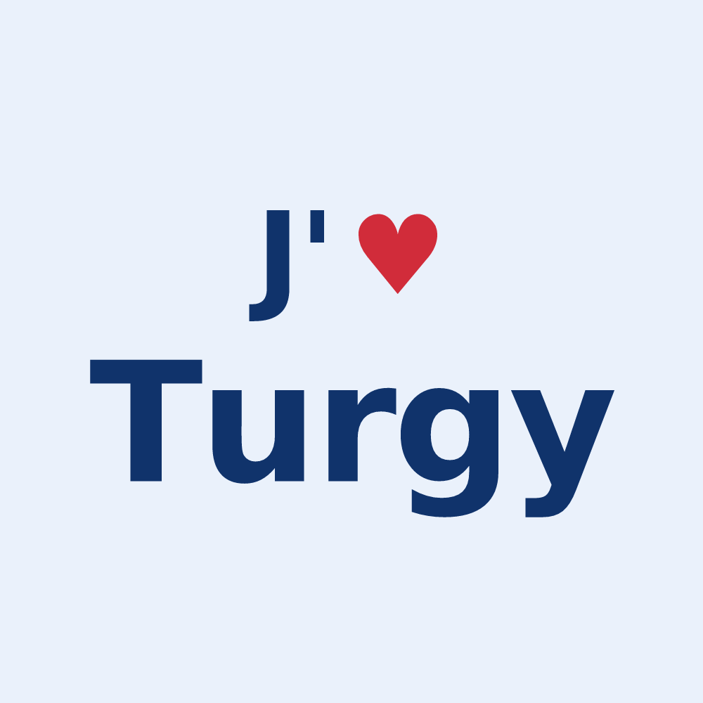 Sticker personnalisé Turgy — design J'aime Turgy