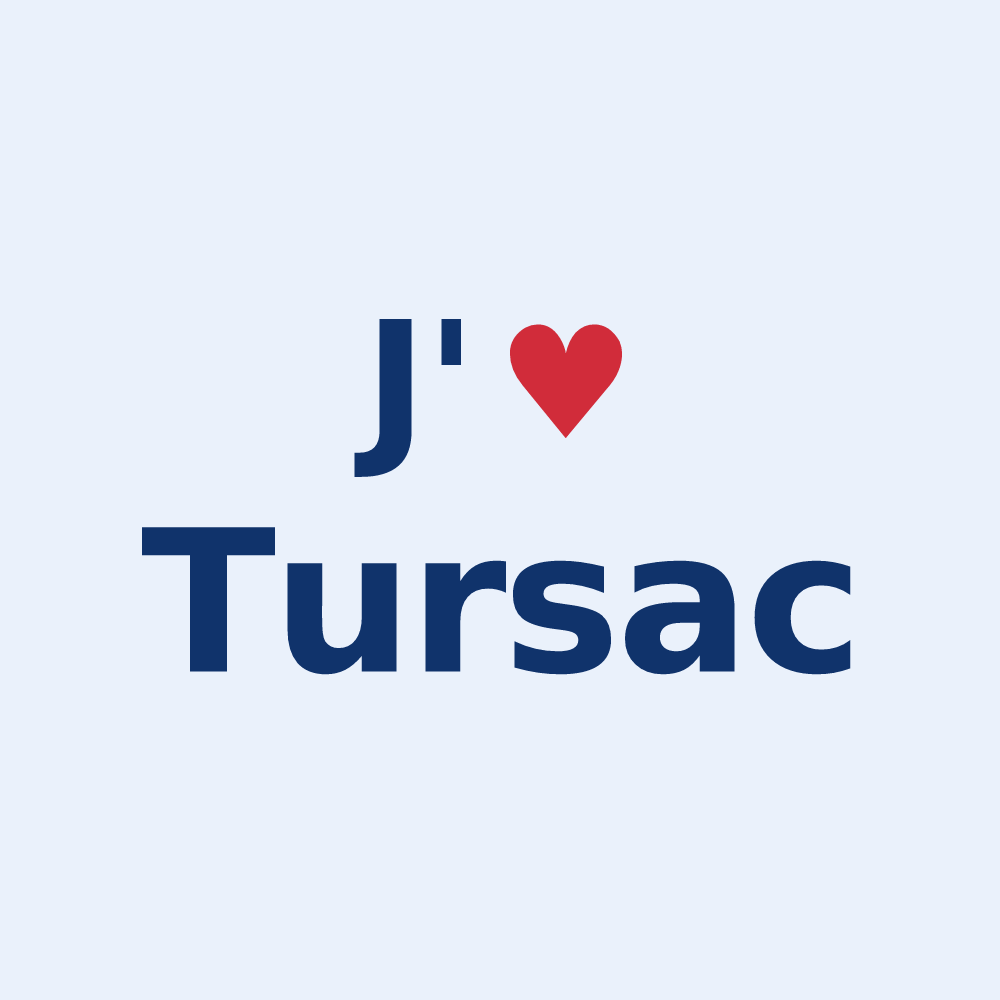 Sticker personnalisé Tursac — design J'aime Tursac