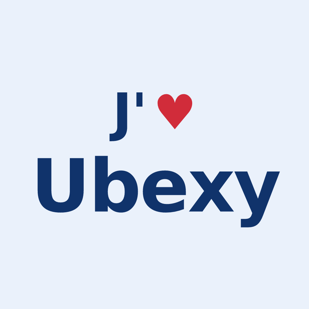 Sticker personnalisé Ubexy — design J'aime Ubexy
