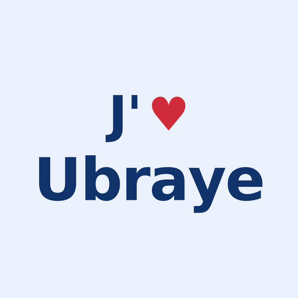 Sticker personnalisé Ubraye — design J'aime Ubraye