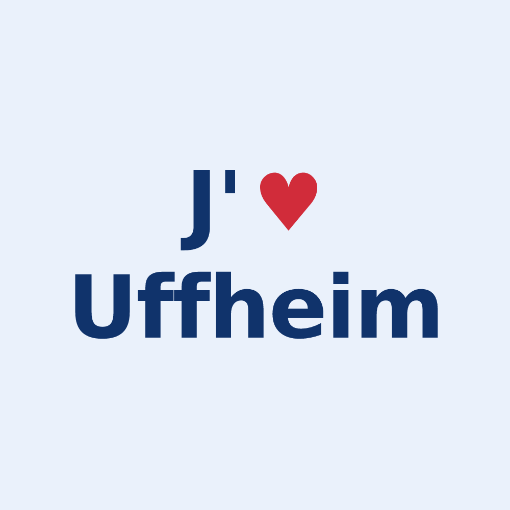 Sticker personnalisé Uffheim — design J'aime Uffheim