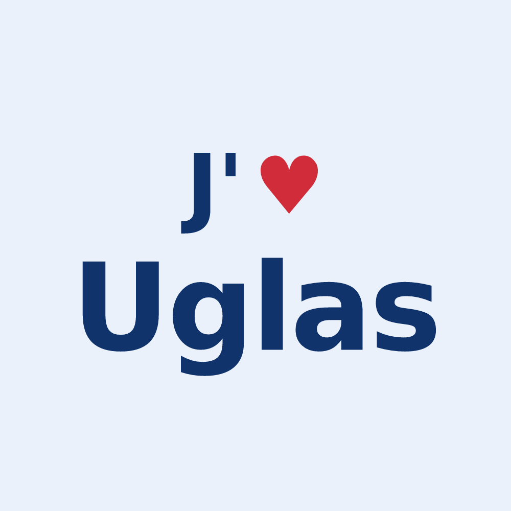 Sticker personnalisé Uglas — design J'aime Uglas