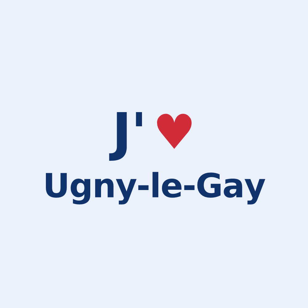 Sticker personnalisé Ugny-le-Gay — design J'aime Ugny-le-Gay