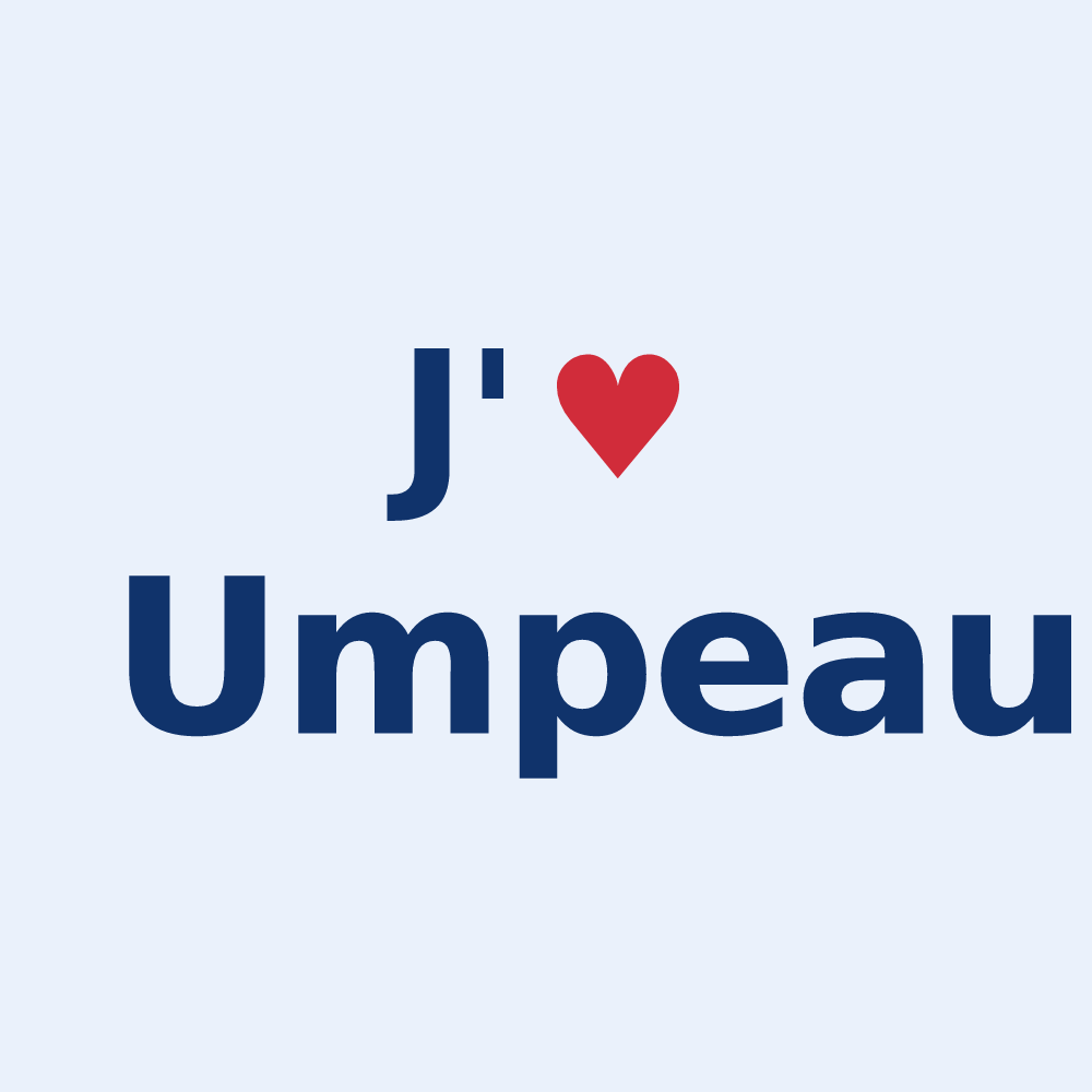 Sticker personnalisé Umpeau — design J'aime Umpeau