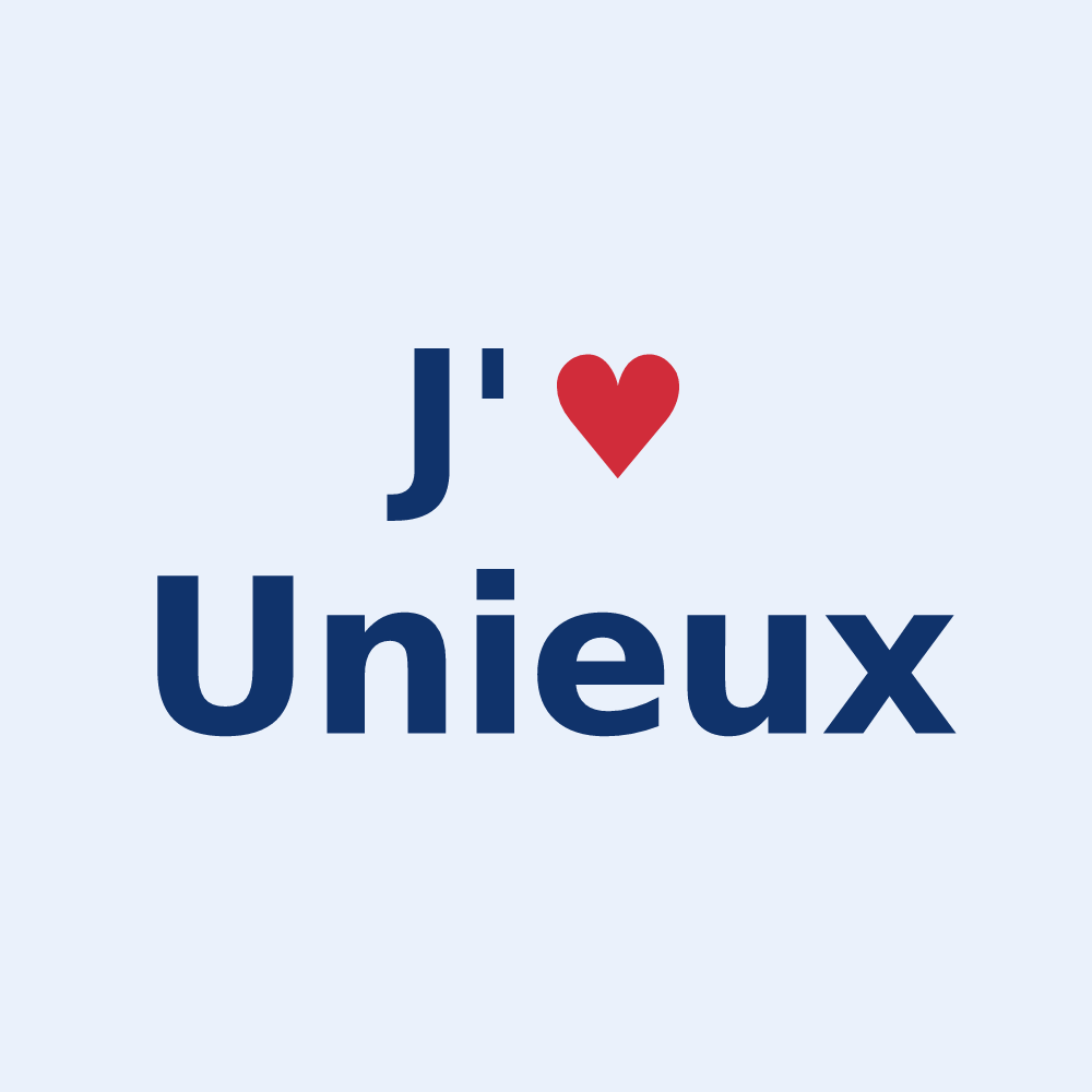 Sticker personnalisé Unieux — design J'aime Unieux